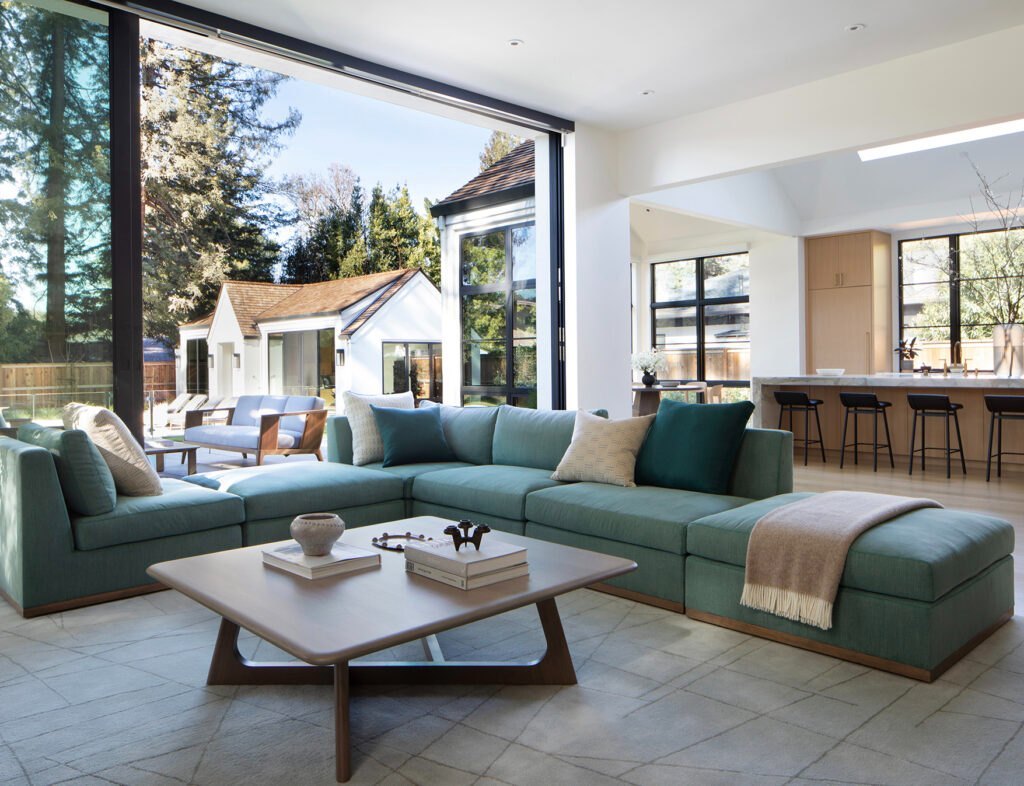 Modern living room with custom furniture