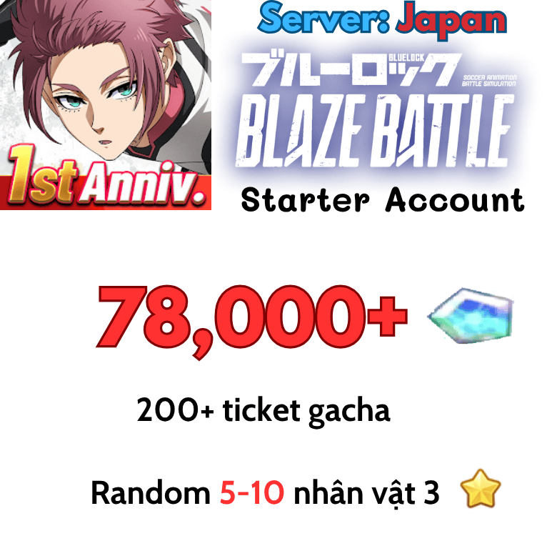 [JP] Blue lock Blaze Battle starter account reroll 