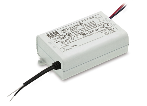 Driver LED MEAN WELL PCD-16-350 16W 350 mA Regulable TRIAC