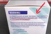 EARLOOP MASK WARNING/DISCLAIMER - DOES *NOT* PROTECT AGAINST COVID-19 CORONAVIRUS OR OTHER VIRUSES O