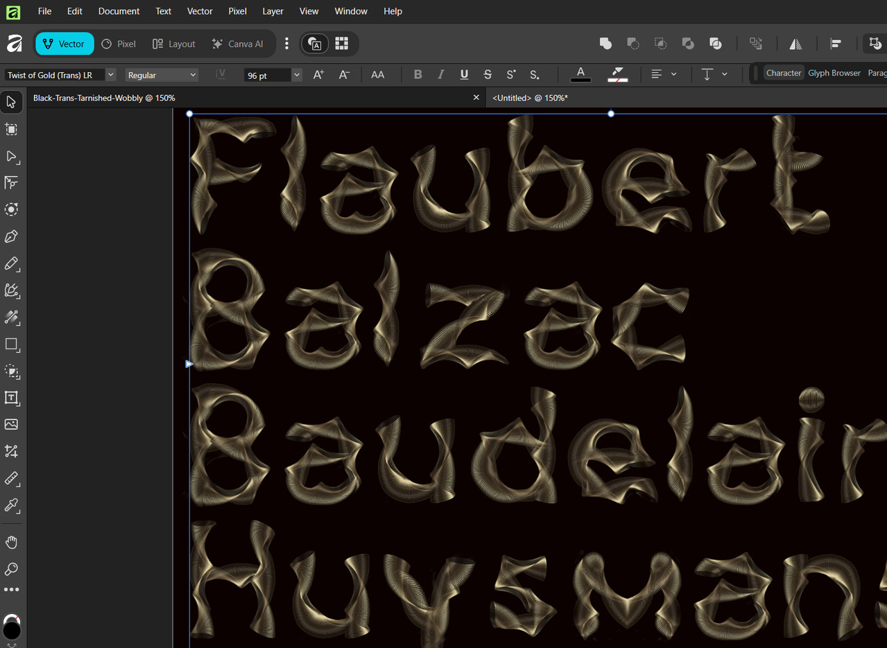 Bitmap Colour Font in Affinity v3 2