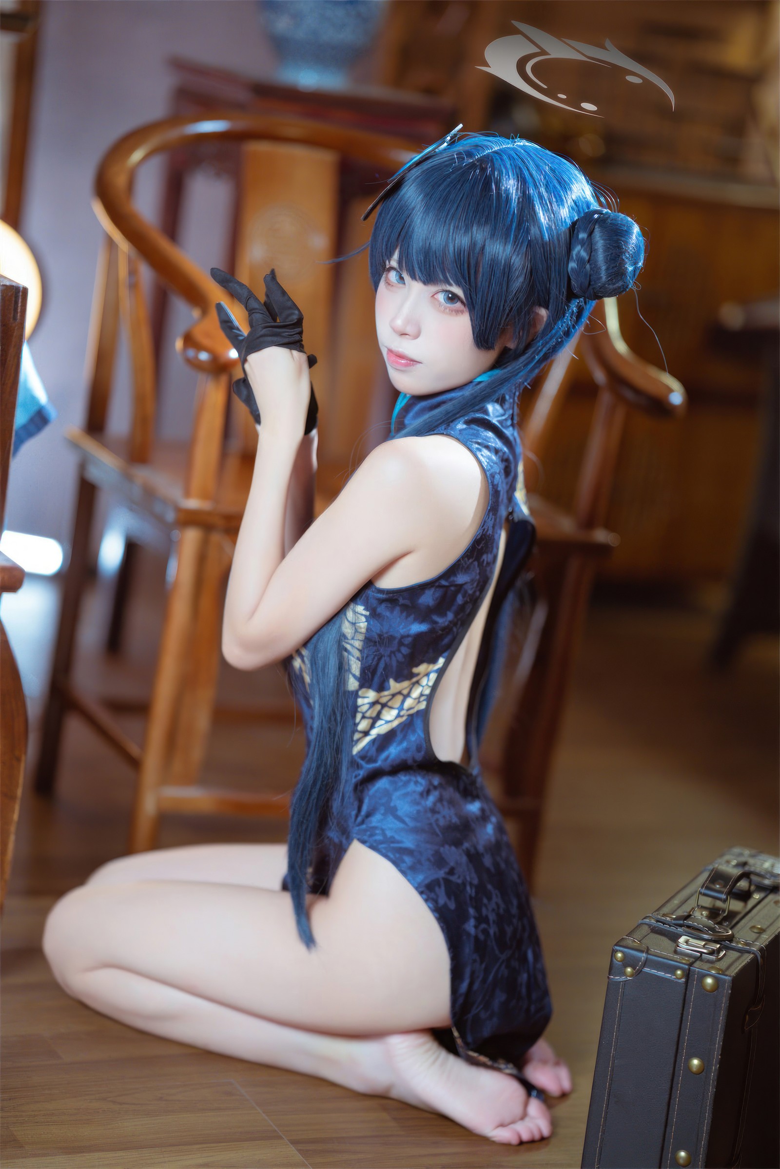 三無人型 COS 二次元：蔚蓝档案龙华妃咲旗袍写真（42P／407M）插图7