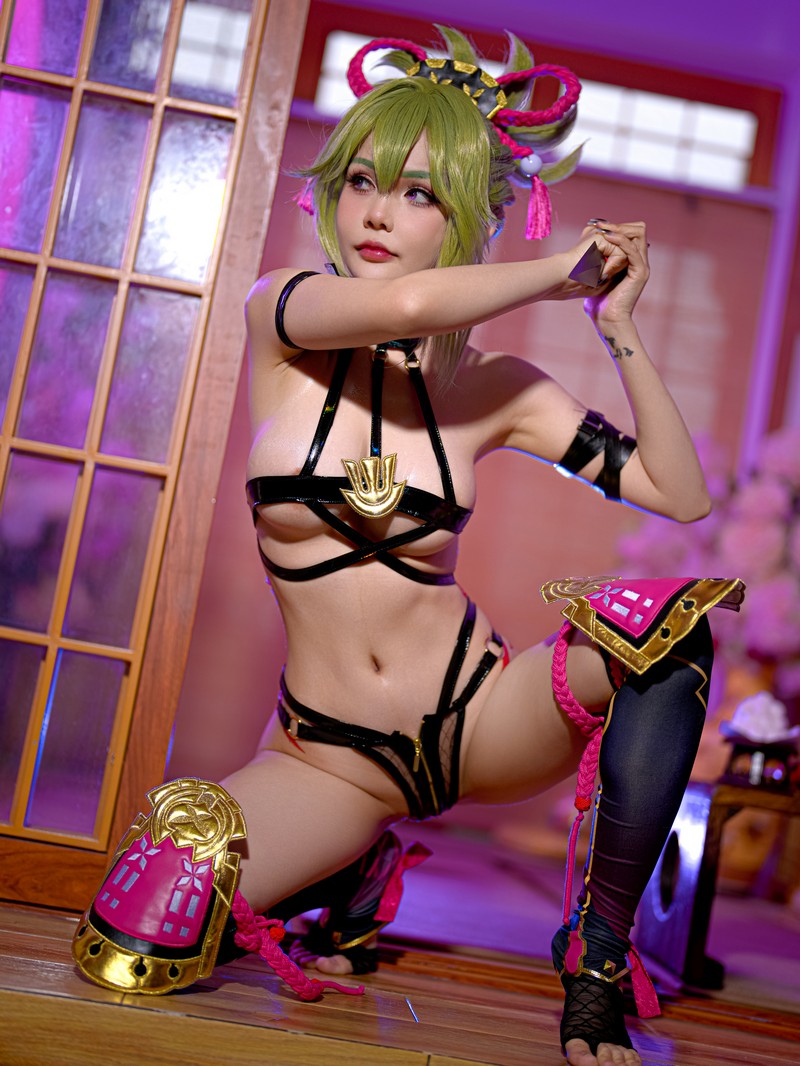 Joyce Lin2x Kuki Shinobu Cosplay Genshin Impact 写真 46P插图9