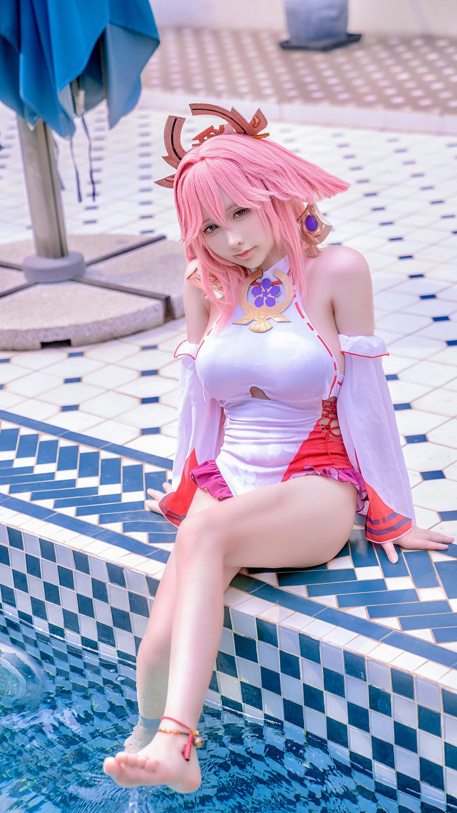 樱梨梨 八重神子 泳装 Cosplay 写真合集｜原神角色高清图集（29P｜429MB）插图