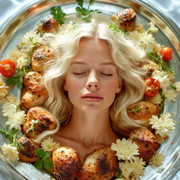 Garden wedding wom served Blonde head 0 01