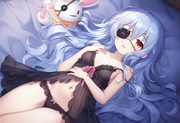 1girl, yoshino (date a live), small breasts, {{black babydoll}}, {{{silver hair} s-3063998670