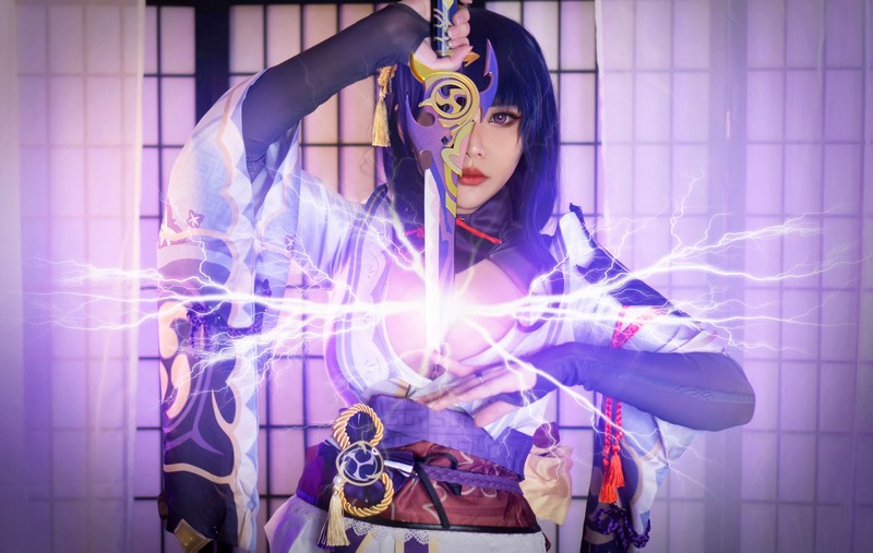 Hana Bunny 雷电将军 Cosplay写真｜原神 Raiden Shogun 高清图片合集[18P-31.3M]插图