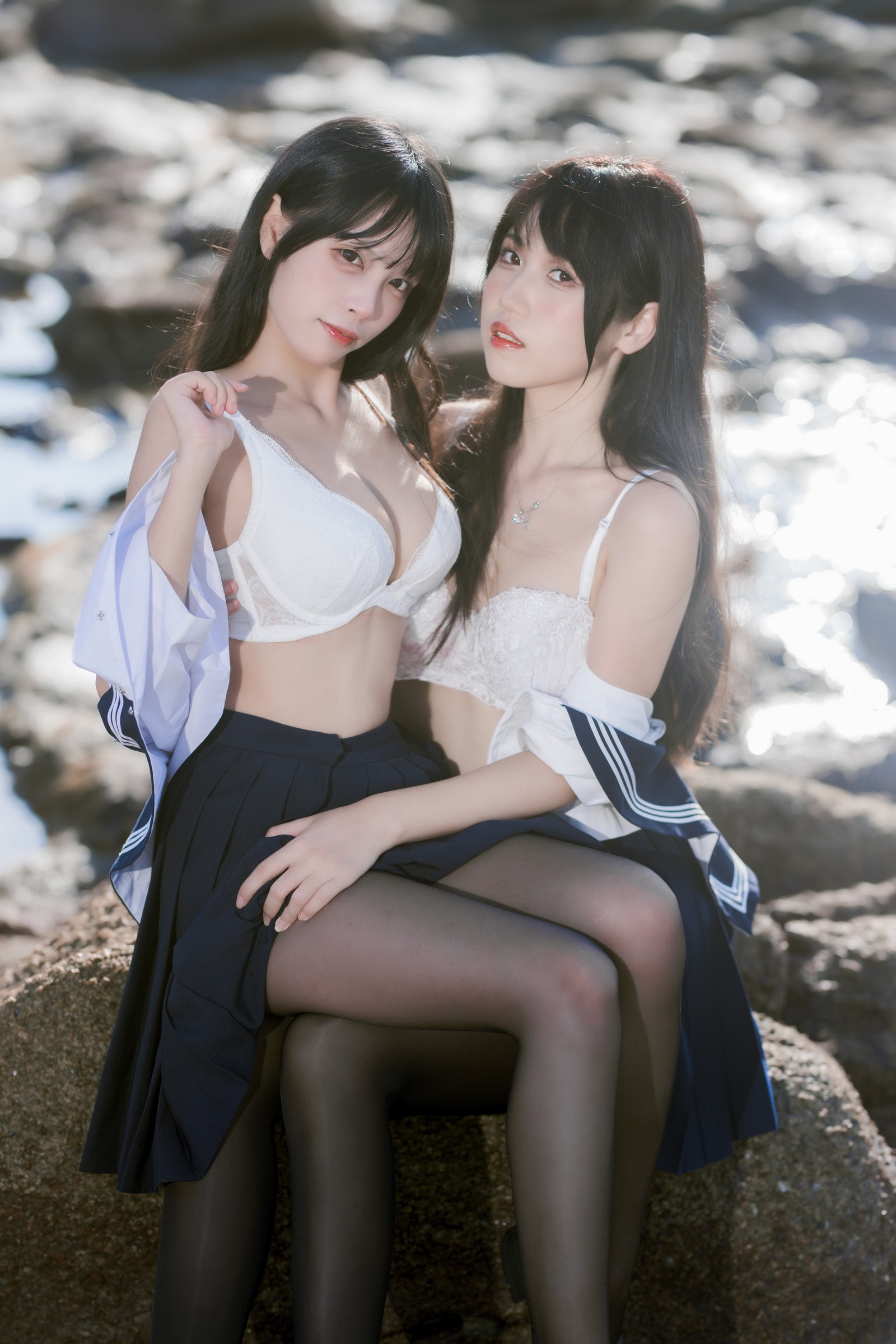 三無人型套图 × 不呆猫：水手服百合黑丝写真合集（51P／1.02G）插图6