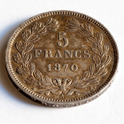 5 francos 1870 Gobierno de Defensa Nacional. Tipo Cérès (sin leyenda) PAS5157