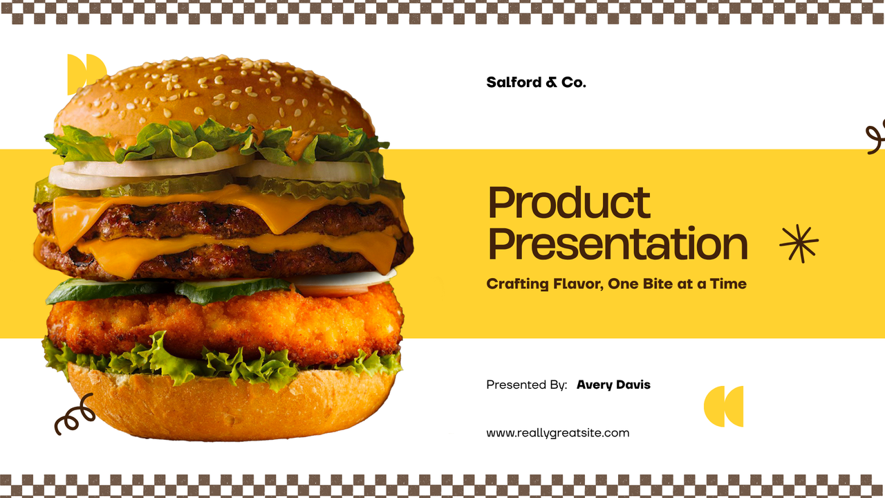 Yellow Modern Burger Product Presentation