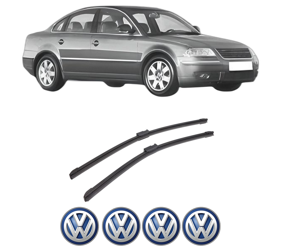 Set stergatoare auto Volkswagen PASSAT B5.5 (3B3) din 2000-2005, pentru parbriz auto, 2 bucati, Bosch Aerotwin, din cauciuc siliconat rezistent, 4 Stickere Auto Volkswagen
