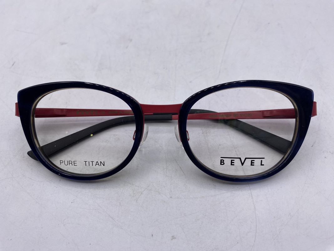 BEVEL 2550 AGNES BLUE GREY CRANBERRY WOMENS EYEGLASSES FRAMES SIZE 51-20-140