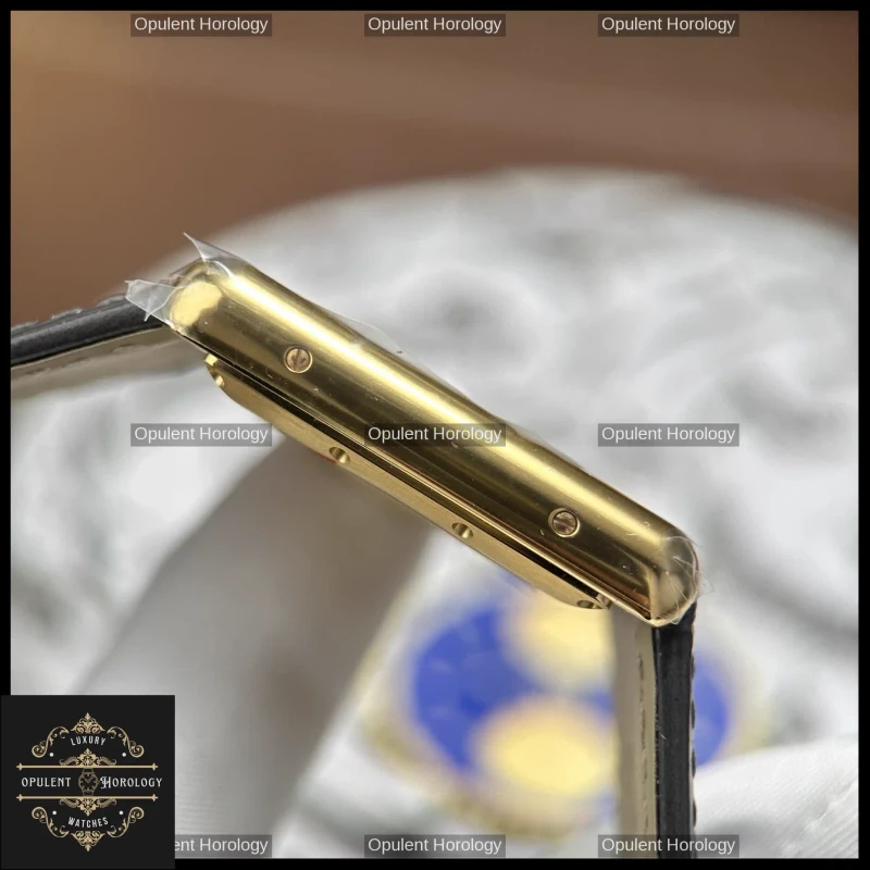 Cartier Tank Louis Automatic 27.8x38.1mm White Dial Gold Plated Gray Leather Strap - Super Clone