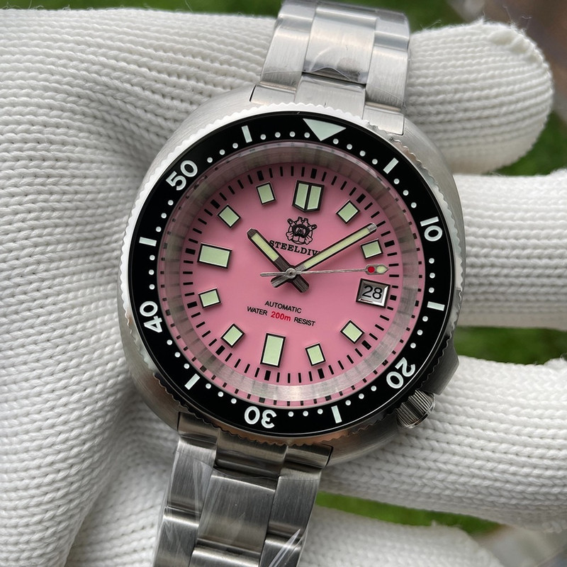 Steeldive SD1974 Pink Captain Willard Turtle 200M Automatic Diver Watch photo 4