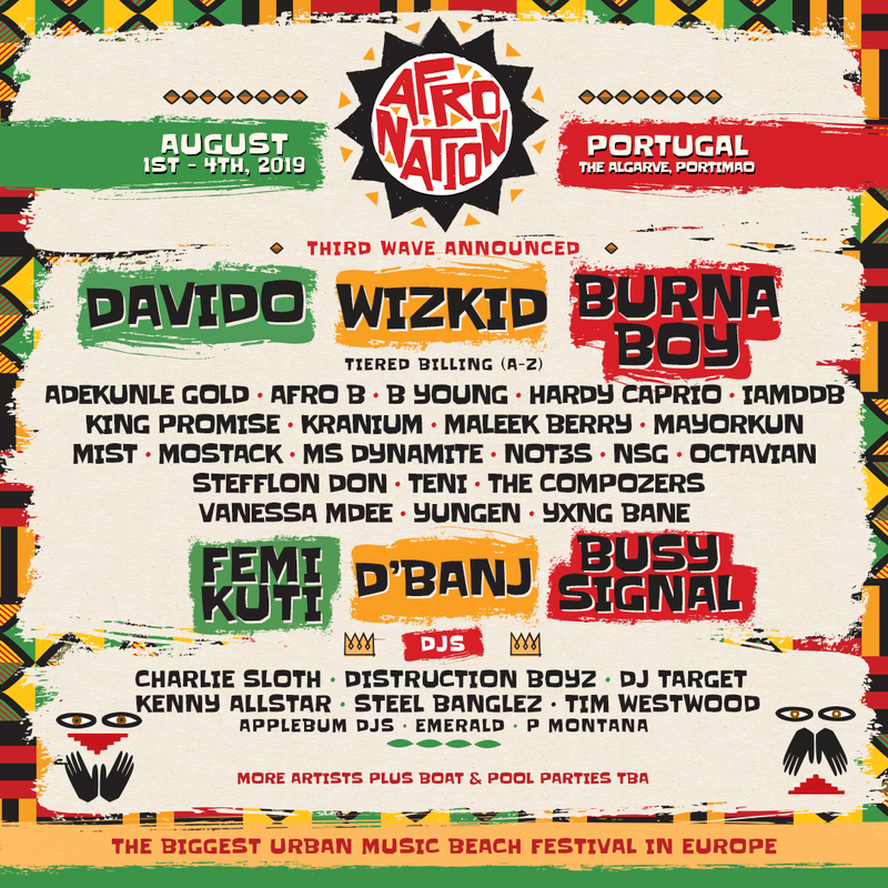 Afro Nation Festival Line up 2019