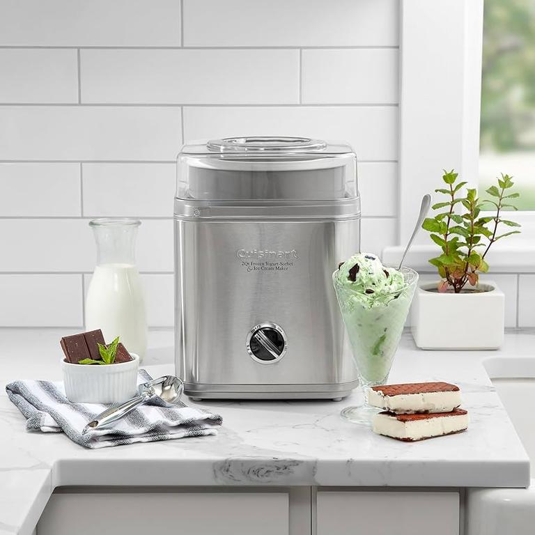 Cuisinart ice cream maker on kitchen counter
