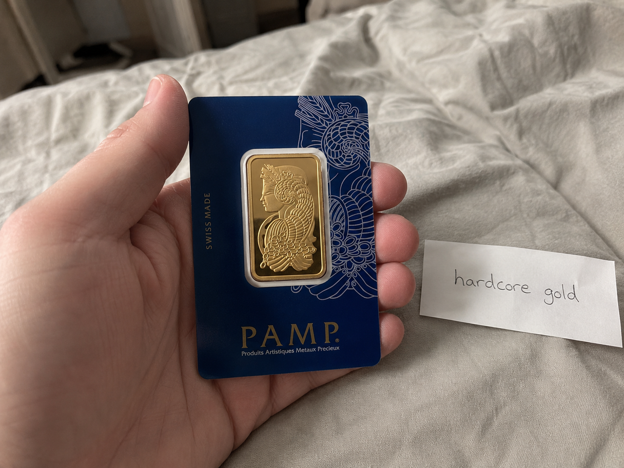 1 oz PAMP Gold bar in Assay