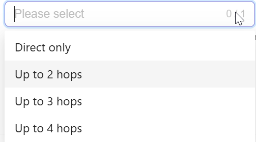 Select SChain Hops option