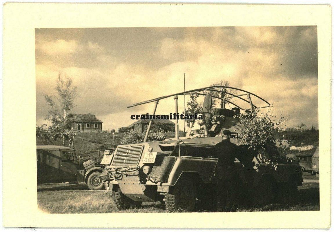 Orig. Foto SdKfz 232 Panzerspähwagen 8-Rad Funk Nachrichten Panzer in Russland