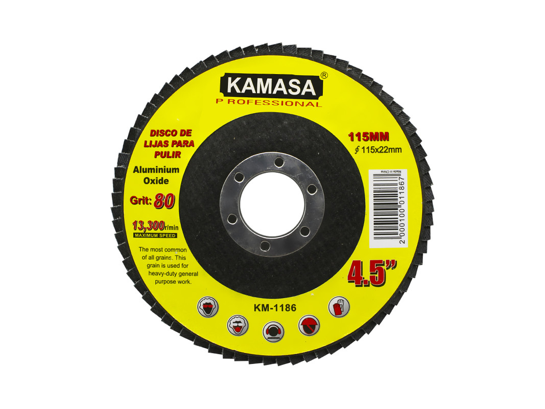 DISCO DE LIJAS P/PULIR P80 115MMX22.23MM KAMASA