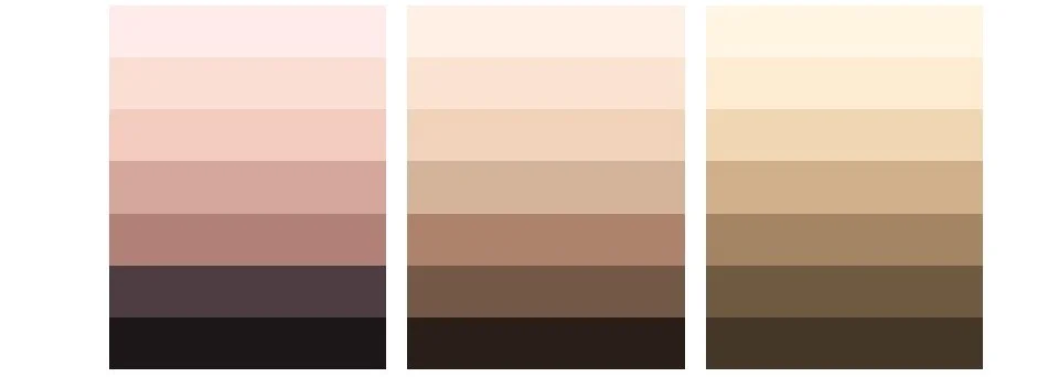 Exemple de peaux froide, neutre ou chaude