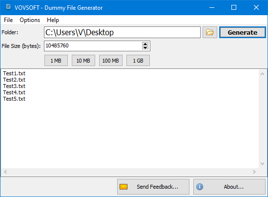 VovSoft Dummy File Generator 1.5