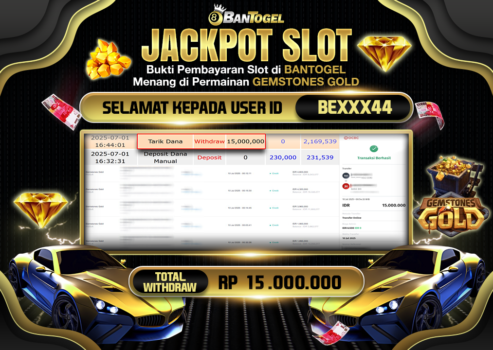 BUKTI JACKPOT LUNAS BANTOGEL