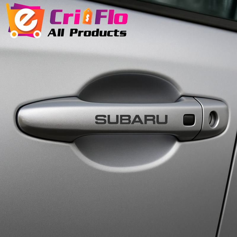 Sticker Auto subaru 4 buc, Etrieri, Oglinda, Luneta, Jante, Maner usi, autoadeziv, Cri-Flo, Culoare Gri, Marime 10 cm