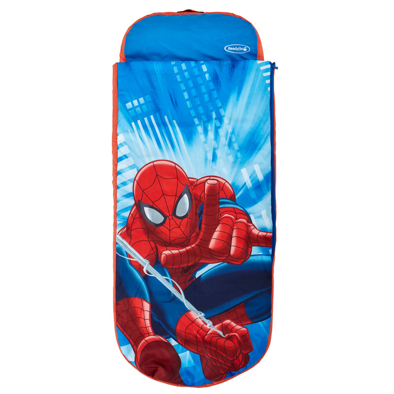 Marvel Spiderman Junior ReadyBed - 2 in 1 kids sleeping bag and inflatable air bed in a bag with a pump