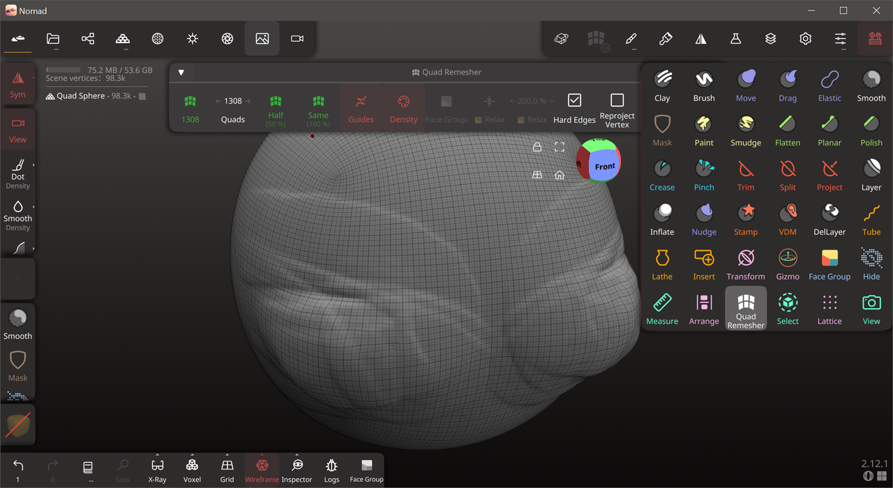 Working with Nomad Sculpt 2.12.1 full activated