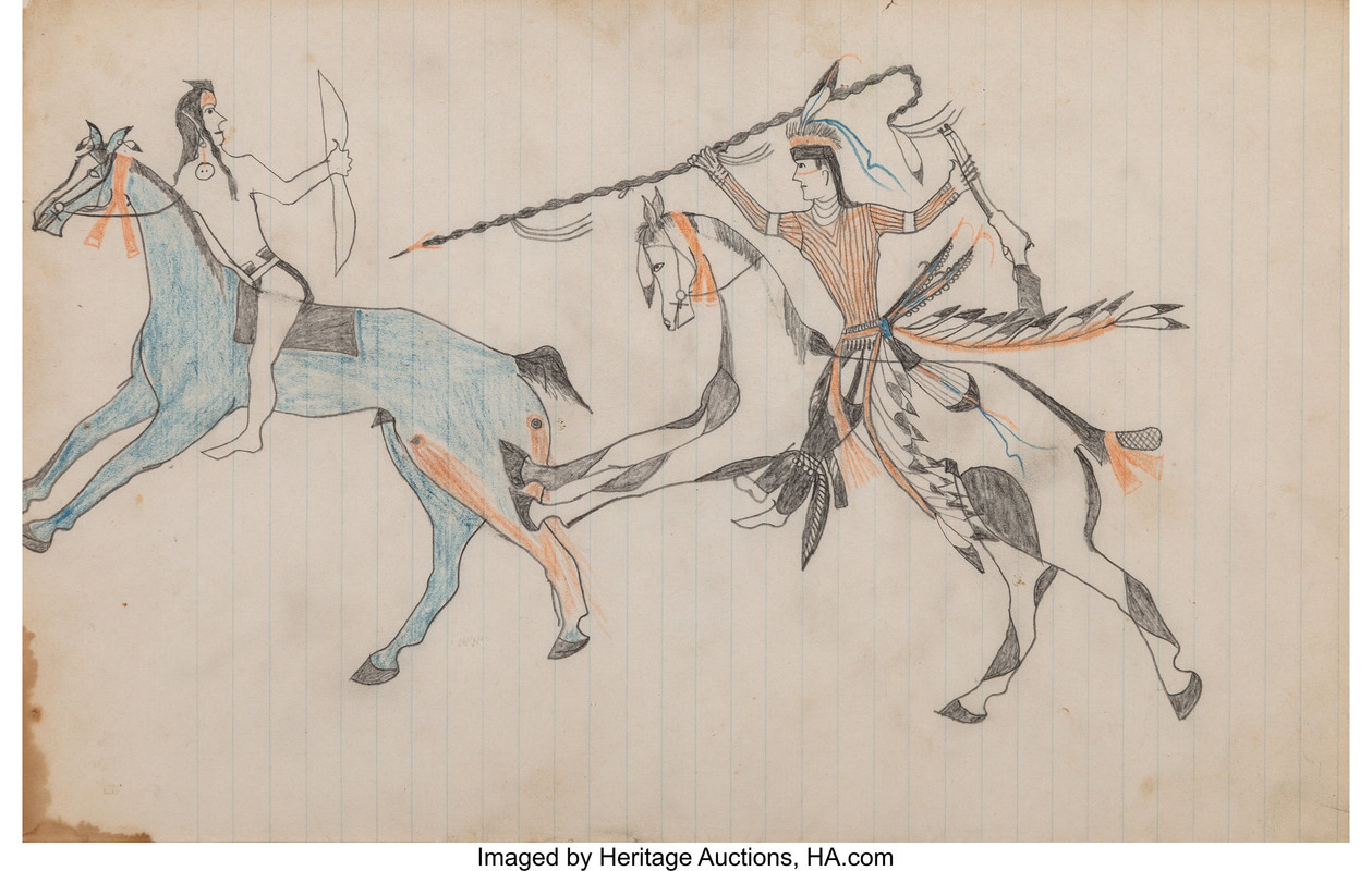 Lakota Ledger Drawings by Skunk