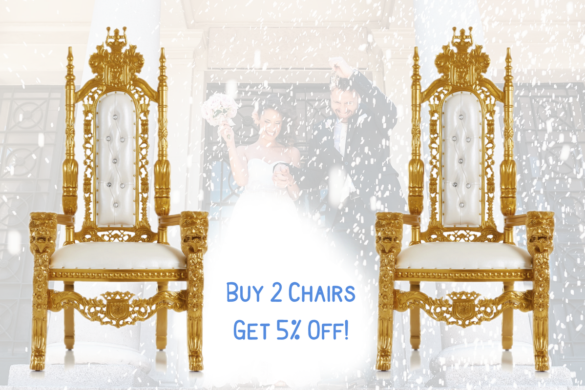 NEW 6' Party Hall Lion Throne Chair Mahogany Wood Gold Finish