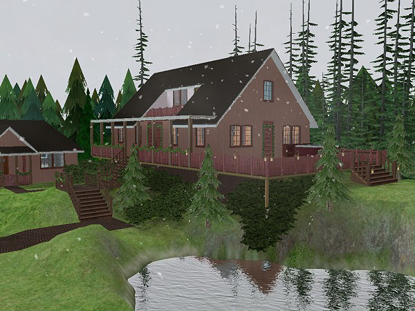 Dům podle předlohy - Dům ve svahu (1. etapa - horský) Winter-Cottage-EXT-12