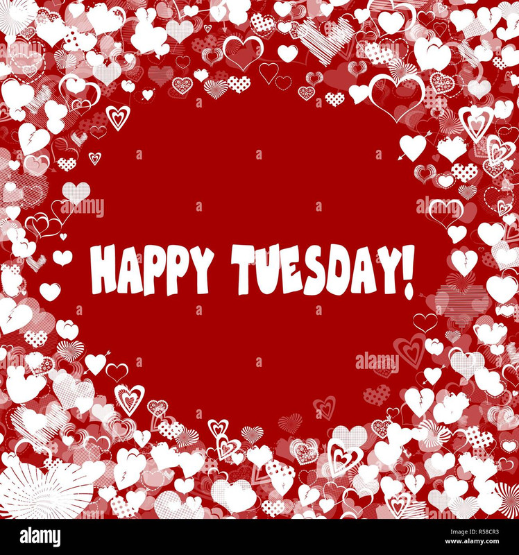 hearts-frame-with-happy-tuesday-text-on-red-background-R58CR3