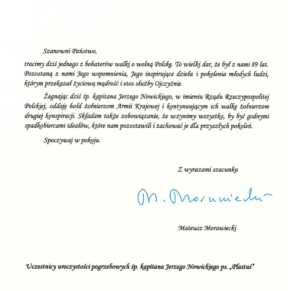 List Premiera RP Mateusza Morawieckiego
