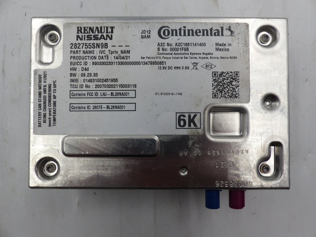 CONTINENTAL NISSAN BOX TELEMATIC 282755SN9B