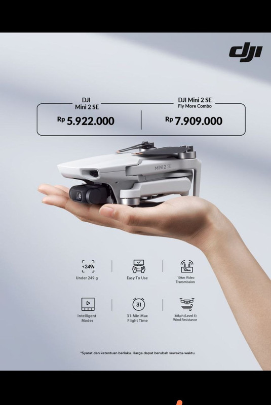 jual drone DJI Mini 2 SE Fly More Combo malang surabaya