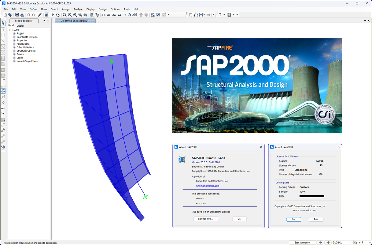 Working with CSI SAP2000 Ultimate v25.3.0 build 2708