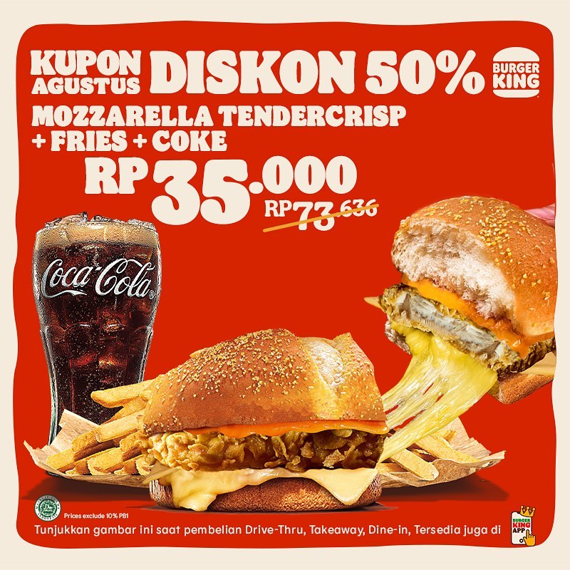 Promo Burger King Agustus 2021 Diskon 50 Persen, Cek Syarat dan