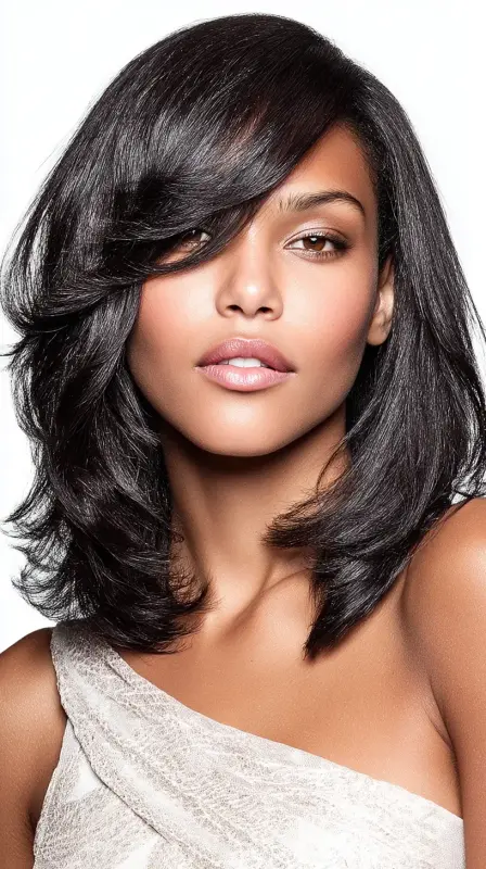 Timeless Elegance: The Majestic Side Sweep - black women side part