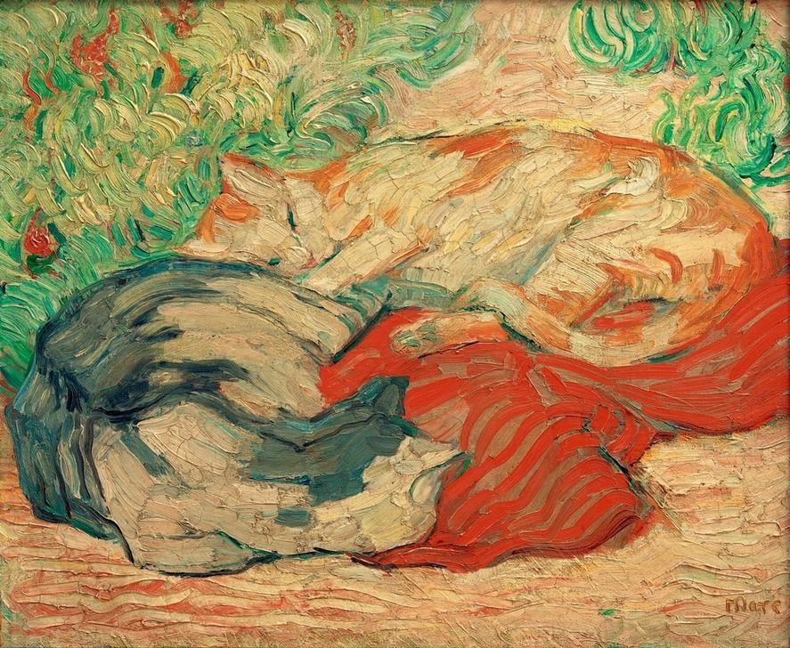4-Franz-Marc-Katzen-auf-rotem-Tuch-Meister-Drucke-681672