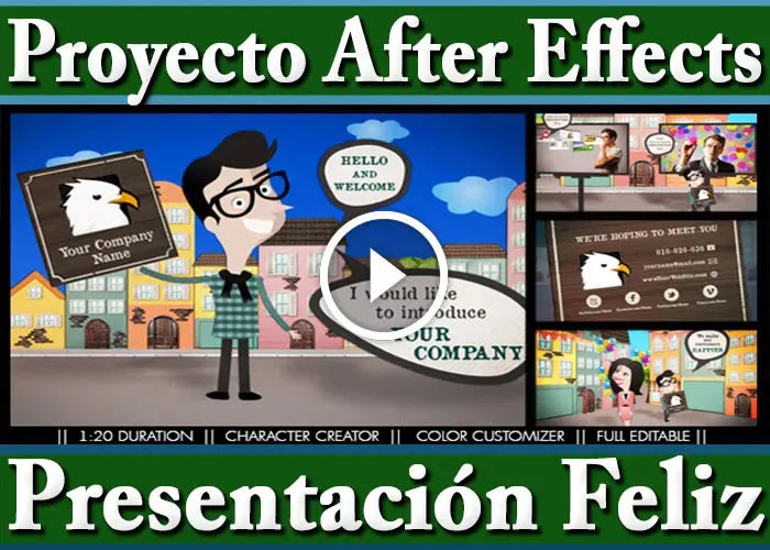 Proyecto After Effects Promocione Feliz su Producto Servicio Empresa