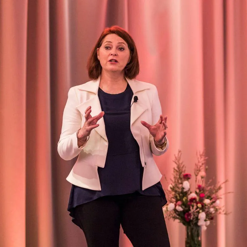 Jane Slack-Smith speaking on stage