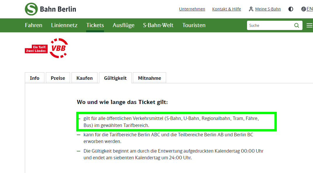 7-Tage-Karte: S-Bahn, metro, autobuses, tranvías y ferries! - Transporte en Berlín - Alemania - Foro Alemania, Austria, Suiza