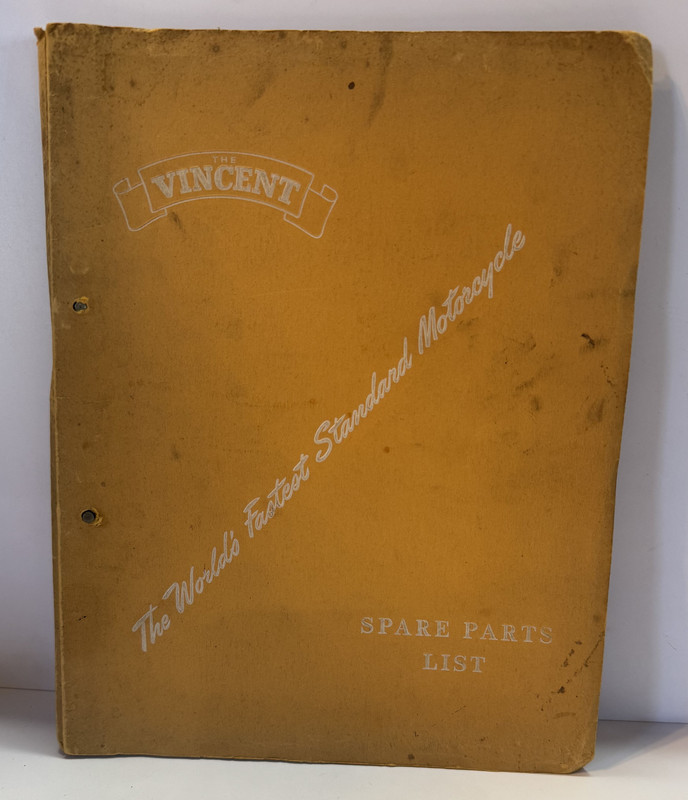 The Vincent, The World's Fastest Standard Motorcycle Spare Parts List