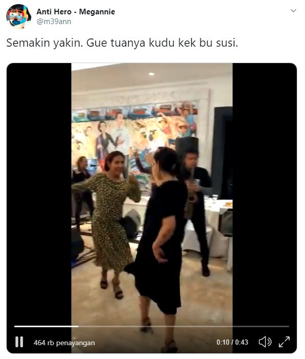 Susi Pudjiastuti joget (Twitter)