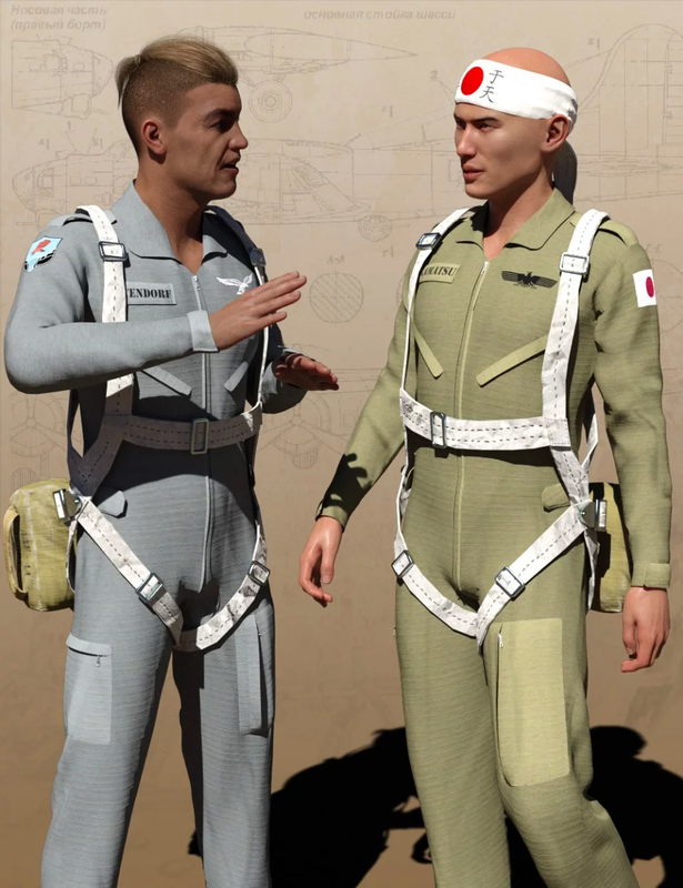 pilot uniform materials of wwii 00 main daz3d