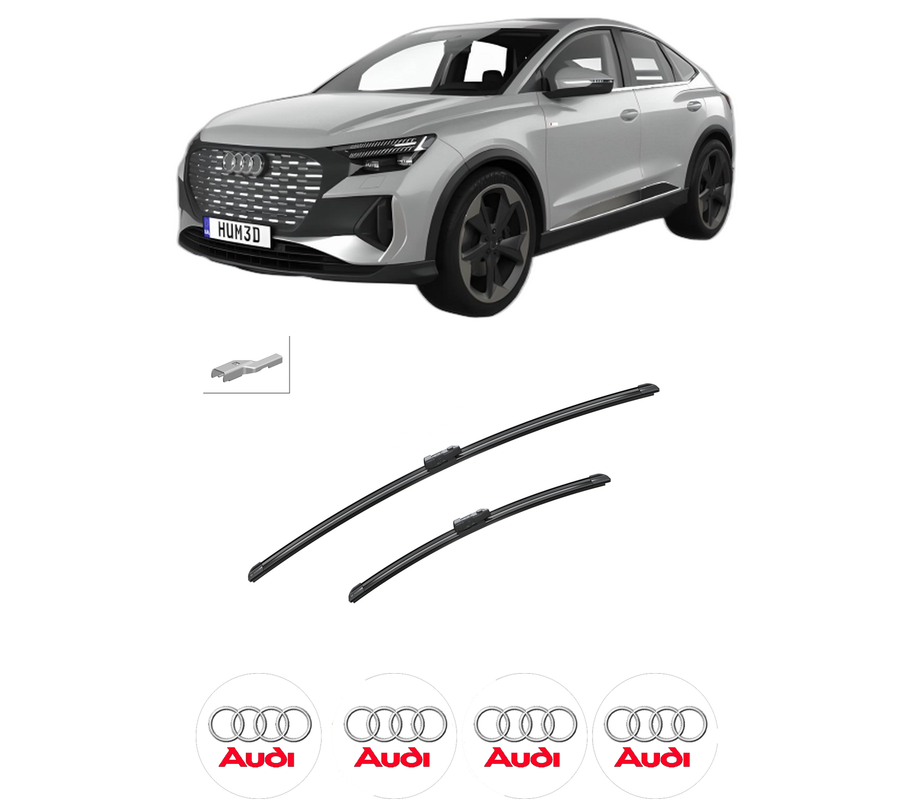 Set stergatoare auto AUDI Q4 E-TRON SUV (F4B) din 2021, pentru parbriz auto, 2 bucati, Bosch Aerotwin, din cauciuc siliconat rezistent, 4 Stickere Auto AUDI