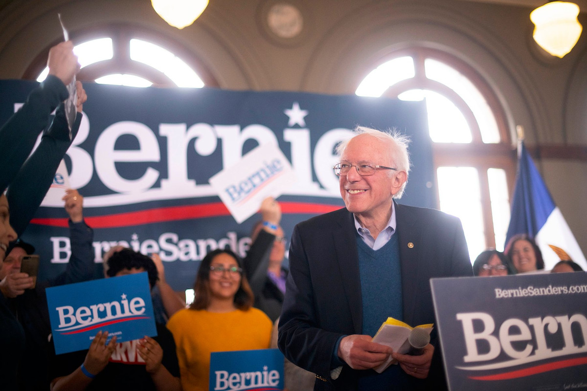 Bernie Sanders during his campaign in Iowa