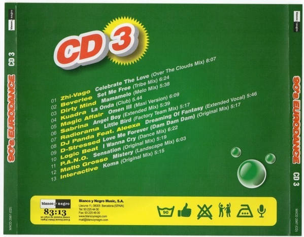 24/01/2023 - Va– 90's Eurodance (3 x CD, Compilation)(Blanco Y Negro  – MXCD 2567 (CD) R-4668913-1611135379-1202